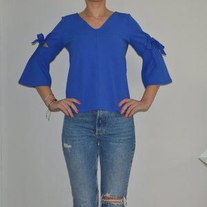 Ann Taylor business casual Top (size: XS) in blue